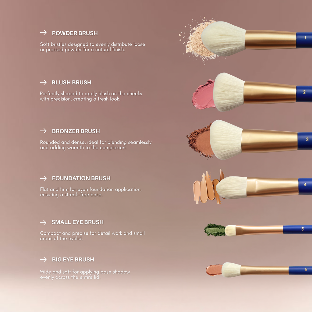 Makeup Brush Set (12-Piece) – Ultra-Soft Vegan Synthetic Brushes | BERRY Blue