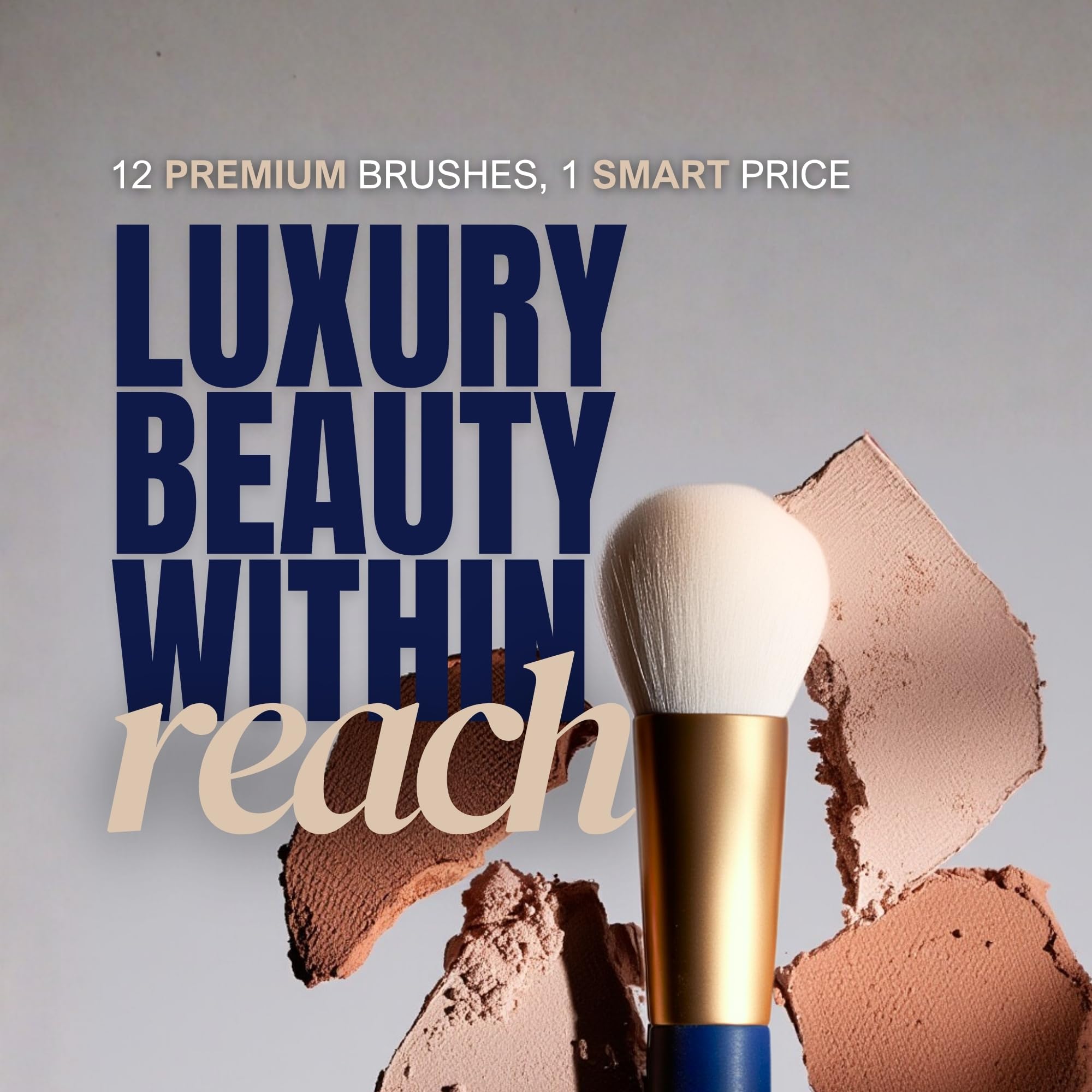 BERRY GOODS 12-Piece Luxury Makeup Brush Set – Ultra-Soft, Vegan, Cruelty-Free Bristles, Travel Case | Professional Face & Eye Brushes